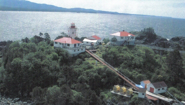 Overhead shot of Nootka Lighthouse